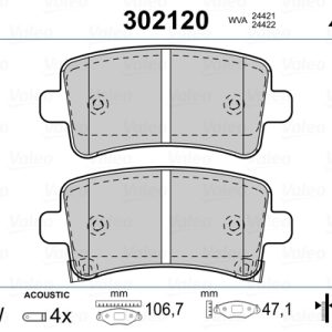 Set placute frana VALEO 302120