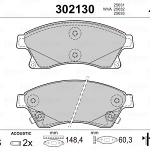 Set placute frana VALEO 302130