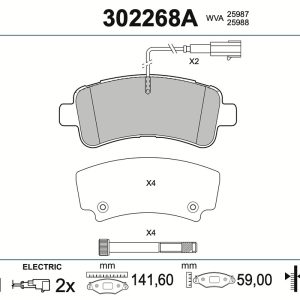 Set placute frana VALEO 302268A
