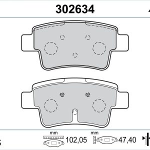 Set placute frana VALEO 302634