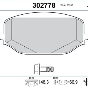 Set placute frana VALEO 302778