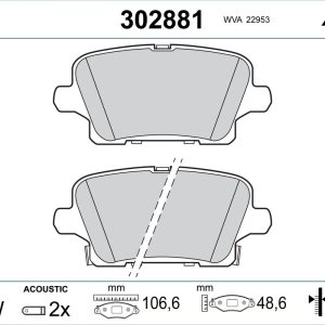 Set placute frana VALEO 302881