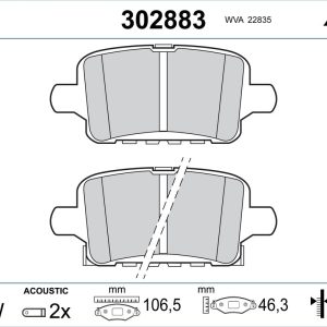 Set placute frana VALEO 302883