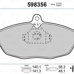 Set placute frana VALEO 598356