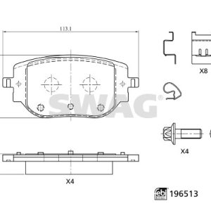 Set placute frana SWAG 33 11 2200 – OPEL | AutoRival