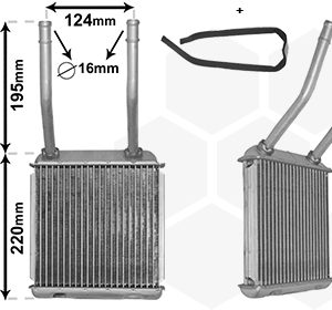 Schimbator de caldura incalzire habitaclu VAN WEZEL 37006132