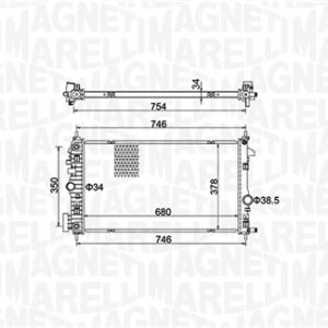 Radiator racire motor MAGNETI MARELLI 350213152300