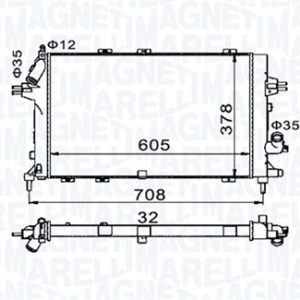 Radiator racire motor MAGNETI MARELLI 350213153400