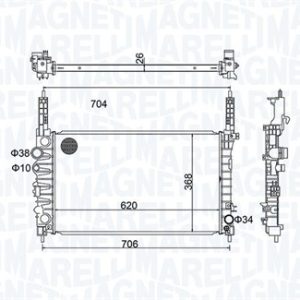 Radiator racire motor MAGNETI MARELLI 350213162900