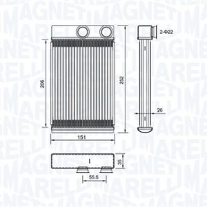 Schimbator de caldura incalzire habitaclu MAGNETI MARELLI 350218478000