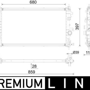 Radiator racire motor MAHLE ORIGINAL CR 1697 000P