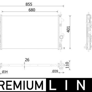 Radiator racire motor MAHLE ORIGINAL CR 928 000P