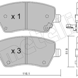 Set placute frana METELLI 22-0485-1