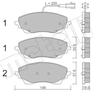 Set placute frana METELLI 22-1379-0