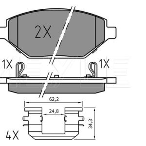 Set placute frana MEYLE 025 225 2218
