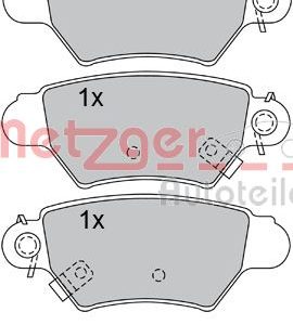 Set placute frana METZGER 1170042