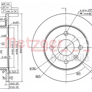 Disc frana METZGER 6110022