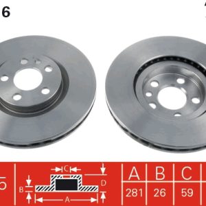 Disc frana PEUGEOT EXPERT platou / sasiu (223) 1.9 D diesel 69 cai TRW DF2716