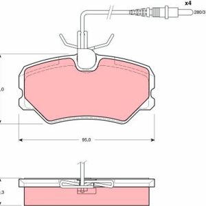 Placute frana PEUGEOT 405 I (15B) 1.9 Injection benzina 105 cai TRW GDB1039