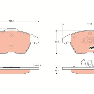 Placute frana PEUGEOT RCZ 1.6 16V benzina 156 cai TRW GDB1605