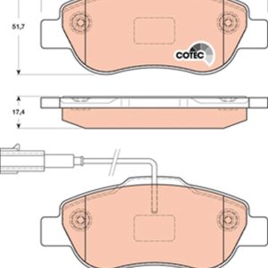 Placute frana PEUGEOT BIPPER (AA_) 1.4 benzina 73 cai TRW GDB1746