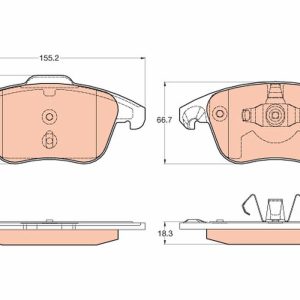 Placute frana PEUGEOT RCZ 2.0 HDi diesel 163 cai TRW GDB2025