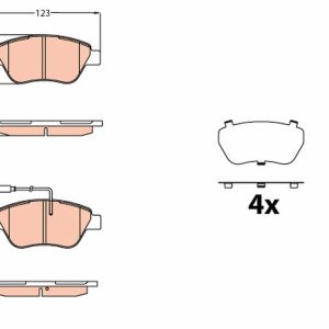 Placute frana PEUGEOT BIPPER TEPEE 1.3 HDi 75 diesel 75 cai TRW GDB2164