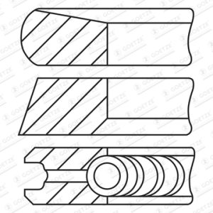 Set segmenti piston PEUGEOT EXPERT caroserie (V_) 2.0 BlueHDi 150 diesel 150 cai GOETZE ENGINE 08-443100-00
