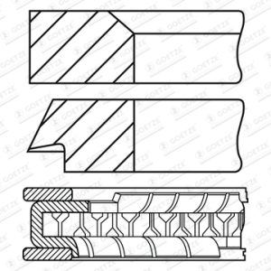 Set segmenti piston PEUGEOT EXPERT caroserie (VF3A_, VF3U_, VF3X_) 2.0 16V benzina 140 cai GOETZE ENGINE 08-451600-00