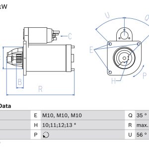 Electromotor PEUGEOT EXPERT caroserie (VF3A_, VF3U_, VF3X_) 2.0 HDi 100 diesel 98 cai BOSCH 0 986 018 310