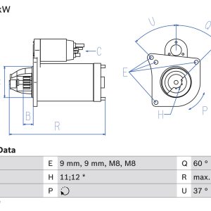 Electromotor PEUGEOT EXPERT platou / sasiu 1.6 HDi 90 8V diesel 90 cai BOSCH 0 986 021 651