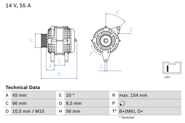 Alternator PEUGEOT 405 I (15B) 1.9 Injection benzina 105 cai BOSCH 0 986 032 790