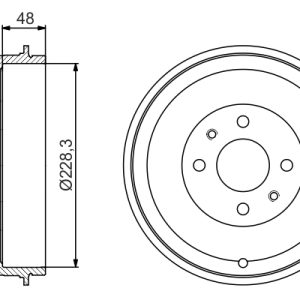 Tambur frana PEUGEOT BIPPER TEPEE 1.3 HDi 80 diesel 80 cai BOSCH 0 986 477 212