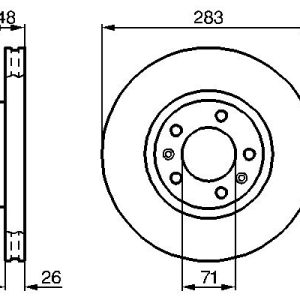 Disc frana PEUGEOT RIFTER 1.6 HDi 92 diesel 92 cai BOSCH 0 986 478 125
