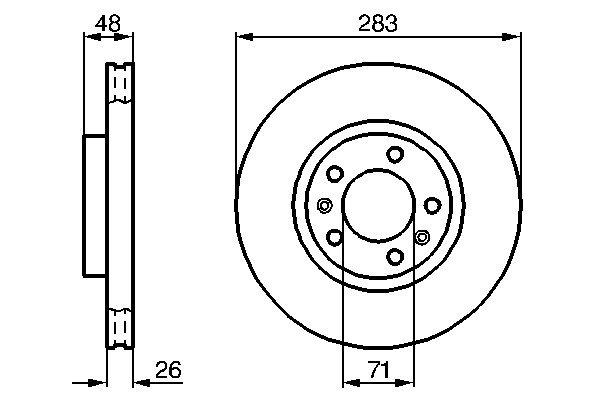 Disc frana PEUGEOT RIFTER 1.5 BlueHDi 130 diesel 130 cai BOSCH 0 986 478 125