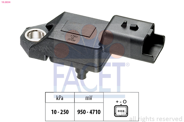 Senzor presiune aer PEUGEOT EXPERT caroserie (VF3A_, VF3U_, VF3X_) 2.0 HDi 140 diesel 136 cai FACET 10.3034