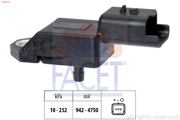 Senzor presiune aer PEUGEOT EXPERT caroserie (222) 2.0 HDI diesel 94 cai FACET 10.3113