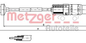 Cablu ambreiaj PEUGEOT EXPERT (224_) 2.0 benzina 136 cai METZGER 11.3924