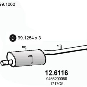 Toba esapamet intermediara PEUGEOT EXPERT caroserie (222) 2.0 HDI diesel 109 cai ASSO 12.6116
