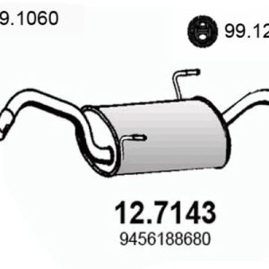 Toba esapament finala PEUGEOT EXPERT caroserie (222) 2.0 benzina 136 cai ASSO 12.7143