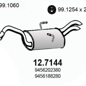 Toba esapament finala PEUGEOT EXPERT platou / sasiu (223) 2.0 HDI diesel 109 cai ASSO 12.7144