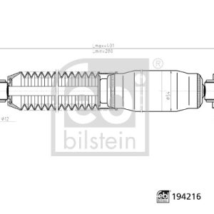 Amortizor PEUGEOT EXPERT caroserie (222) 1.9 D diesel 70 cai FEBI BILSTEIN 194216