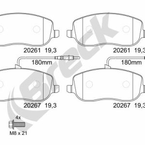 Placute frana PEUGEOT EXPERT (224_) 2.0 benzina 136 cai BRECK 20261 00 701 00