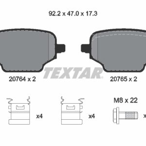 Placute frana PEUGEOT RIFTER 1.5 BlueHDi 100 diesel 102 cai TEXTAR 2076401