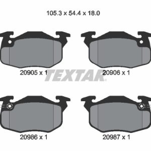 Placute frana PEUGEOT 405 I (15B) 1.9 Injection benzina 105 cai TEXTAR 2090506