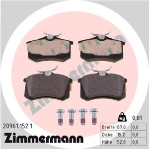 Placute frana PEUGEOT 405 I (15B) 1.9 Injection benzina 105 cai ZIMMERMANN 20961.152.1