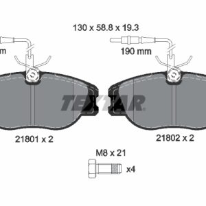 Placute frana PEUGEOT EXPERT (224_) 2.0 HDi diesel 94 cai TEXTAR 2180101