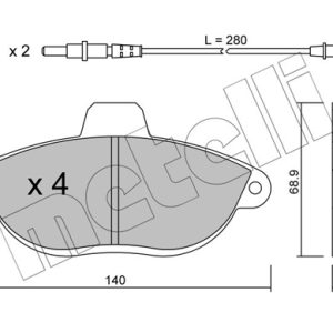 Placute frana PEUGEOT EXPERT platou / sasiu (223) 1.9 D diesel 69 cai METELLI 22-0105-0