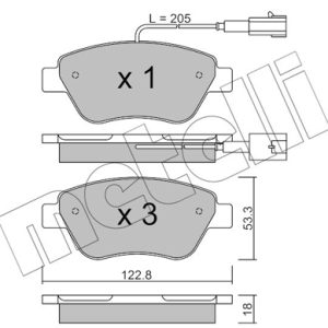 Placute frana PEUGEOT BIPPER (AA_) 1.4 HDi diesel 68 cai METELLI 22-0321-0