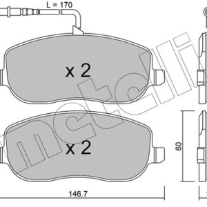 Placute frana PEUGEOT EXPERT (224_) 1.9 D diesel 69 cai METELLI 22-0530-0